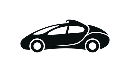 Fototapeta premium Icon of a Modern Electric Car Vehicle in Profile for Sustainable Transportation Design