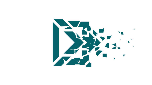 Icon of a Fading Digital Fragment for Technology and Data Representation, Vector Icon