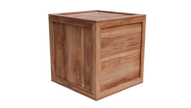 Wooden Crate on Black Background