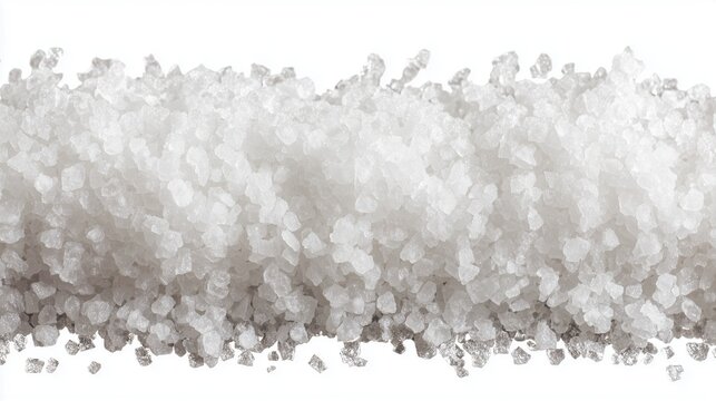Macro shot of kosher salt crystals, flaky coarse grains
