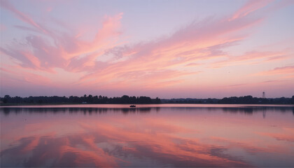 Fototapeta premium Sunset over the lake