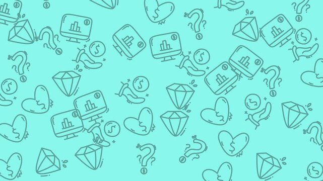 Dynamic Jewelry Doodle Frames In Teal Video.