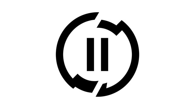 Icon of a Play Button Embedded in Circular Frame for Media and Technology Applications