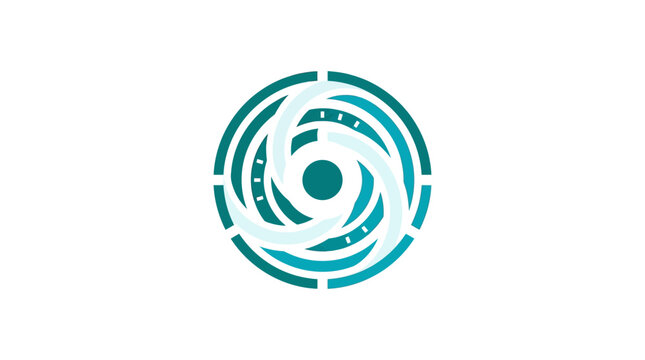 Abstract Circular Vector Icon Representing Data Integration and Connectivity