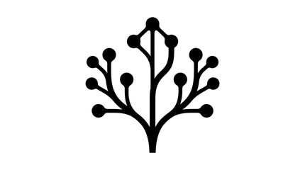 Naklejka premium Minimalist Abstract Tree Icon Vector for Nature and Environment Concepts