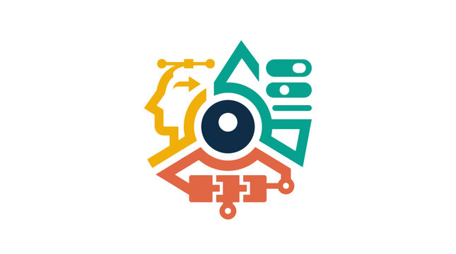 Icon of a Modern Software Development Process Illustration in Flat Style