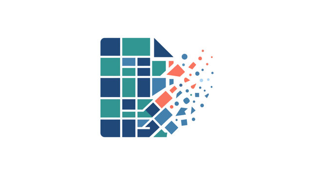 Vector Icon of Pixelated Digital Disintegration in Modern Style