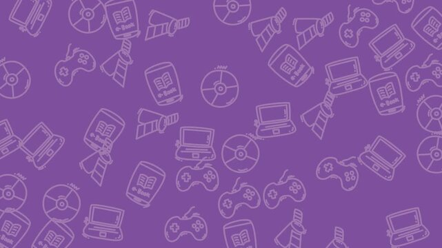 Purple Abstract Technology Icon Background Video Scene.