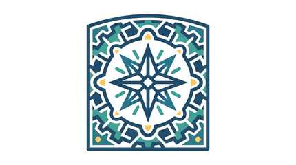 Fototapeta premium Vector Icon of Traditional Geometric Pattern with Mandala Style for Cultural Design