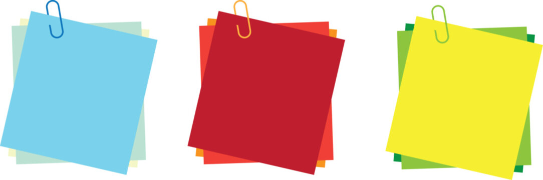 Three colorful fabric rectangles hanging on hooks against a white background