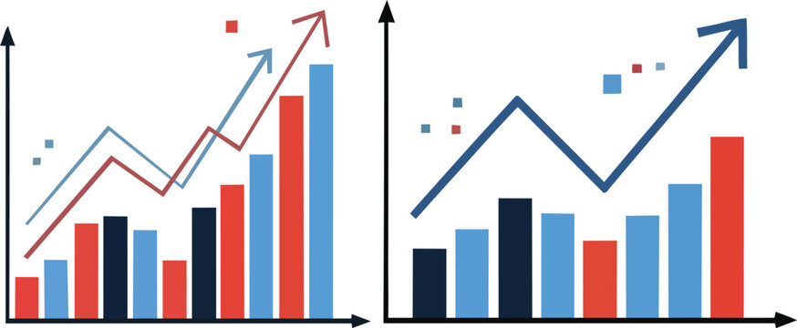 Dual bar and line chart illustrating comparative data trends