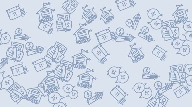 Dynamic doodle icons showing communication workflow and time.