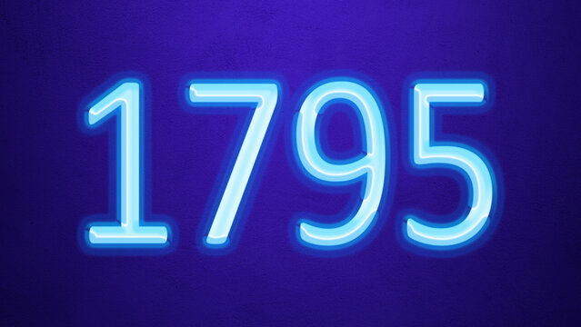 Glowing blue number design of 1795 on blue background.