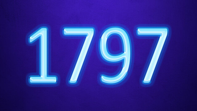 Glowing blue number design of 1795 on blue background.
