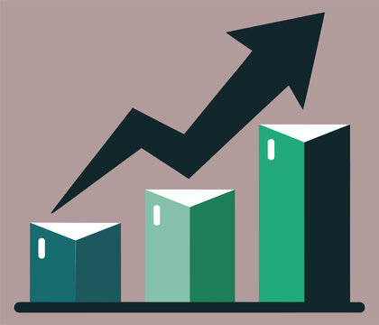 Graph showing upward trend with a large arrow pointing to the right