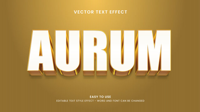 editable text effect aurum 3d style premium vector