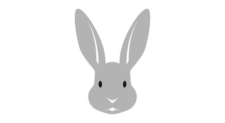 Fototapeta premium Grey rabbit head cartoon illustration on white background