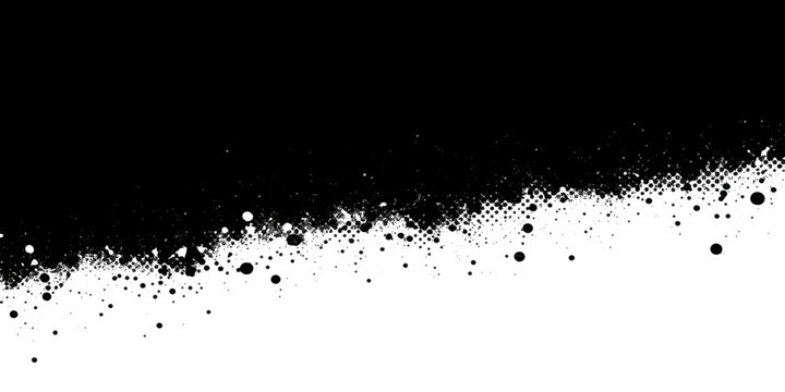 A grunge black ink splat background with blue watercolor paint splashes and liquid drops creates an artistic vector illustration texture on a dirty pattern backdrop