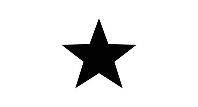 Black star shape symbol icon.
