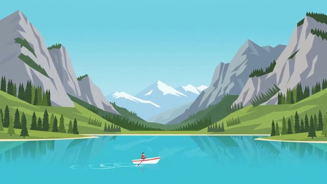 Glacial Lake Cliffs Motion Graphic