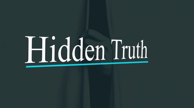 Hidden Truth Title Animation with Blue Underline on Dark Background