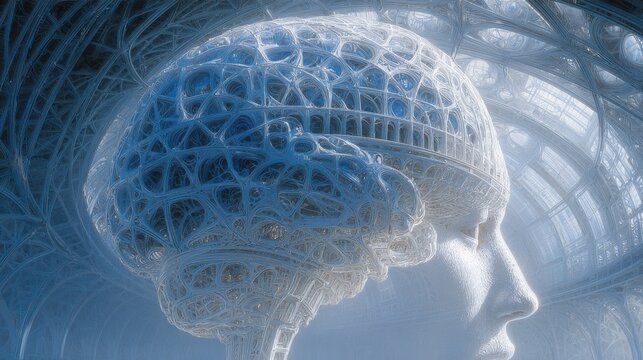 Symbolic thinking concept with structured mind and cognition