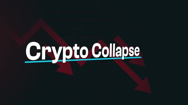 Cryptocurrency Market Collapse Title Animation with Downward Arrows