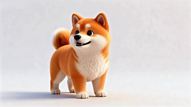 Cute animated shiba inu dog