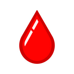 Fototapeta premium Simple Drop of blood isolated transparent background. Vector illustration of Drop of blood perfect for donor logo label emblem. EPS 10
