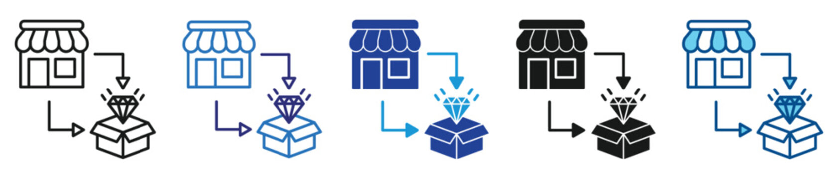 Value Creation icon set multiple style collection