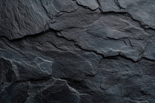 moody layered dark slate rock with rough cracked texture and subtle highlights