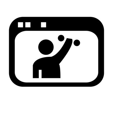 Person throws balls in screen