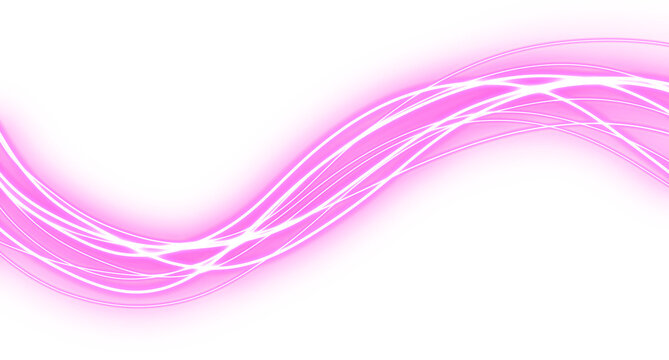 Glowing pink Energy Wave Light Streak Modern Transparent Background