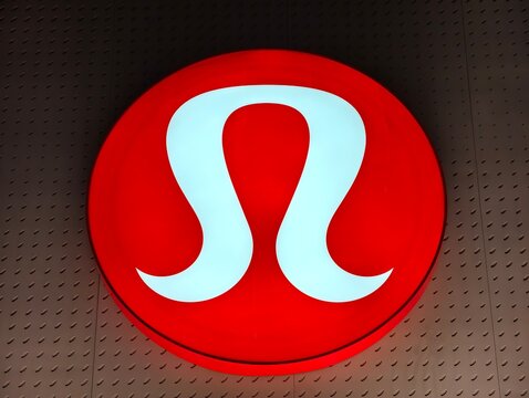 Shanghai,China-Oct.18th 2025: lululemon company brand logo close up