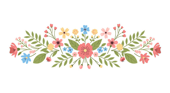 A cheerful floral border evokes a sense of freshness and growth. Ideal for website headers, social media graphics, or adding a lighthearted touch to m