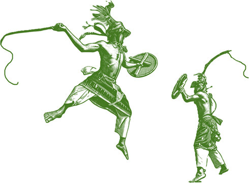 Caci, a traditional entertainment show from Manggarai, NTT, depicts the bravery and skill of a warrior