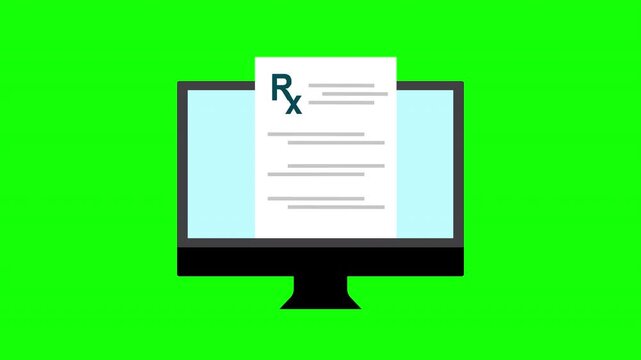 Digital Medical Prescription Document on Desktop Monitor Illustration