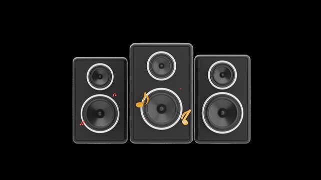 3D Music Speaker | Alpha Channel