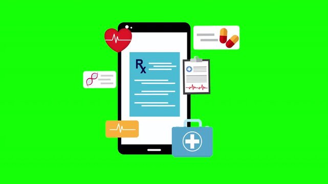Digital Medical Health Record on Smartphone Screen Illustration