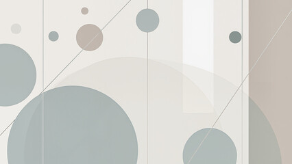 Fototapeta premium abstract floral background, Delicate circles float in a highly organized space. Thin vertical lines create a sense of alignment. The neutral color palette is soft and calming.a