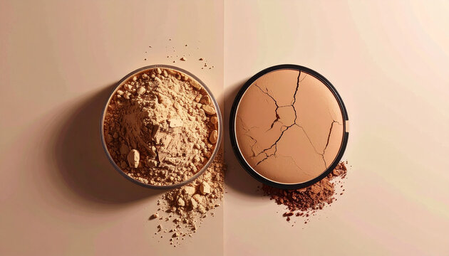 Cosmetic powder compacts and powder