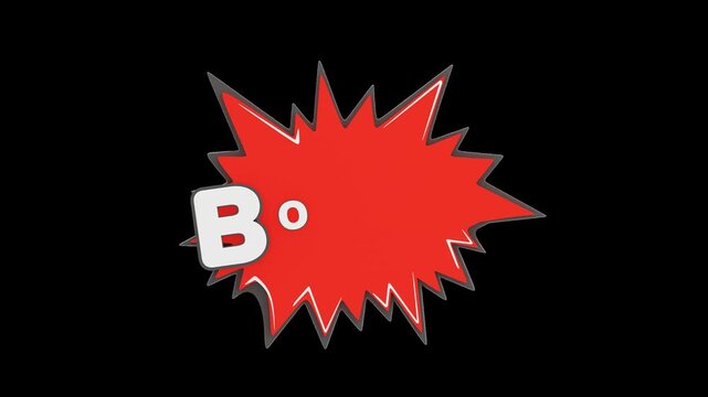 3D Comic Style Boom | Alpha Channel