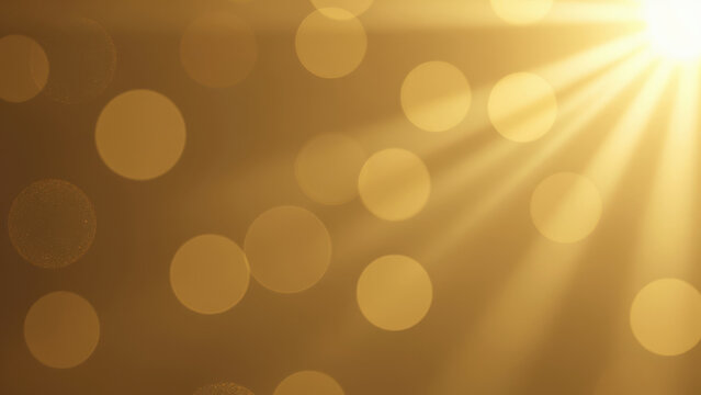Golden Bokeh with Radiant Sunburst Rays and Warm Glowing Background