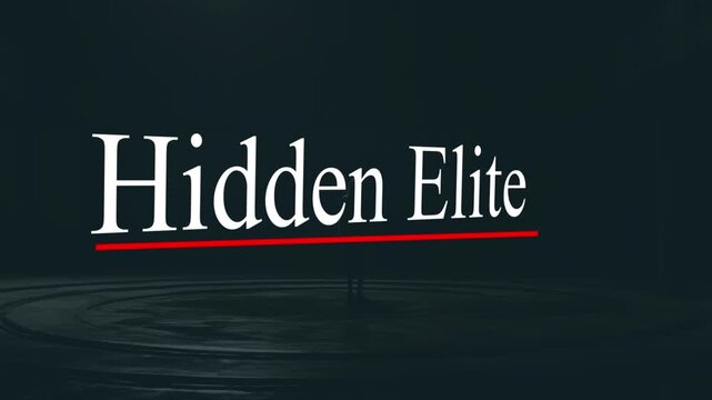 Hidden Elite Title Animation with Red Underline on Dark Background