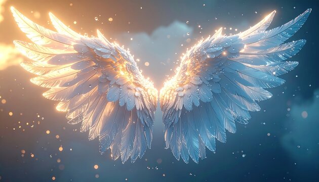 Radiant Angel Wings - A Symbol of Hope and Freedom.