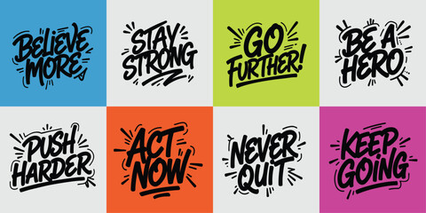 Fototapeta premium Graffiti Quote Lettering Set – Hand Drawn Street Typography Collection (EPS)