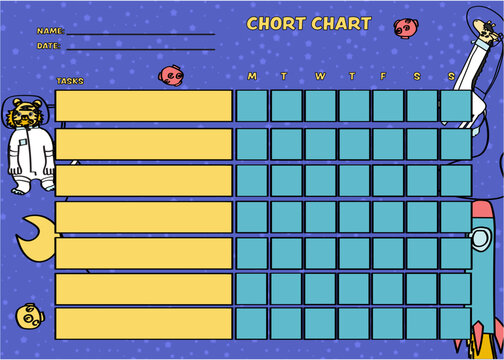 Kids' Space-Themed Chore Chart Template