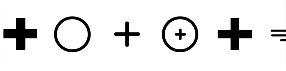 Obraz premium Mathematical symbols, including plus signs, circles, and an equal sign, arranged in a simple equation