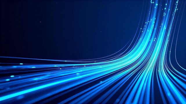 Blue light streaks on dark background