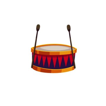 Snare drum animation on a white background